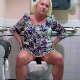 An older, mature woman records herself taking a shit and a piss in a public restroom toilet in 2 scenes. About 4.5 minutes.
